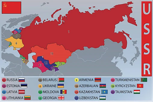 Países formados a partir da dissolução da União Soviética.