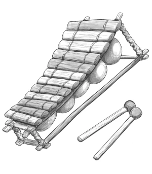 Balofon, instrumento típico da África Ocidental.