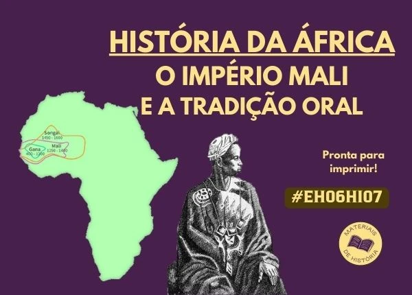 Capa da atividade sobre história da áfrica para sextos anos.