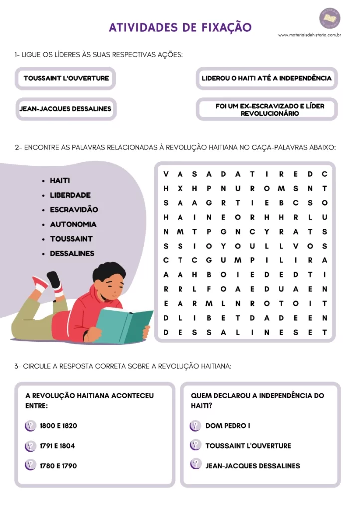 Atividade Adaptada sobre Independências na América.