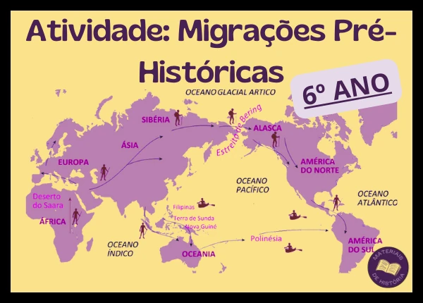 Atividade sobre pré-história, migrações e o povoamento da América.