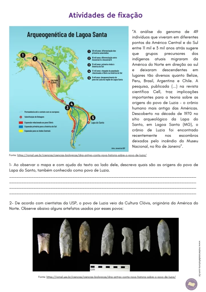 Atividade pré-história do brasil sexto ano página 2