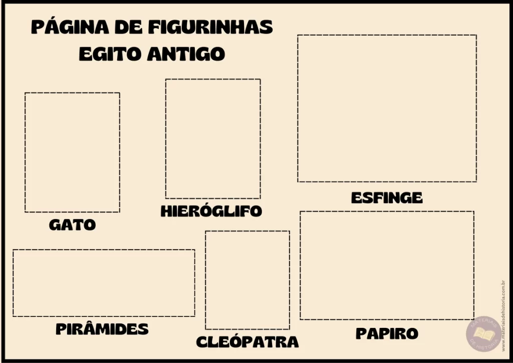 atividade adaptada egito antigo recorte e cole história figurinhas atividade motora