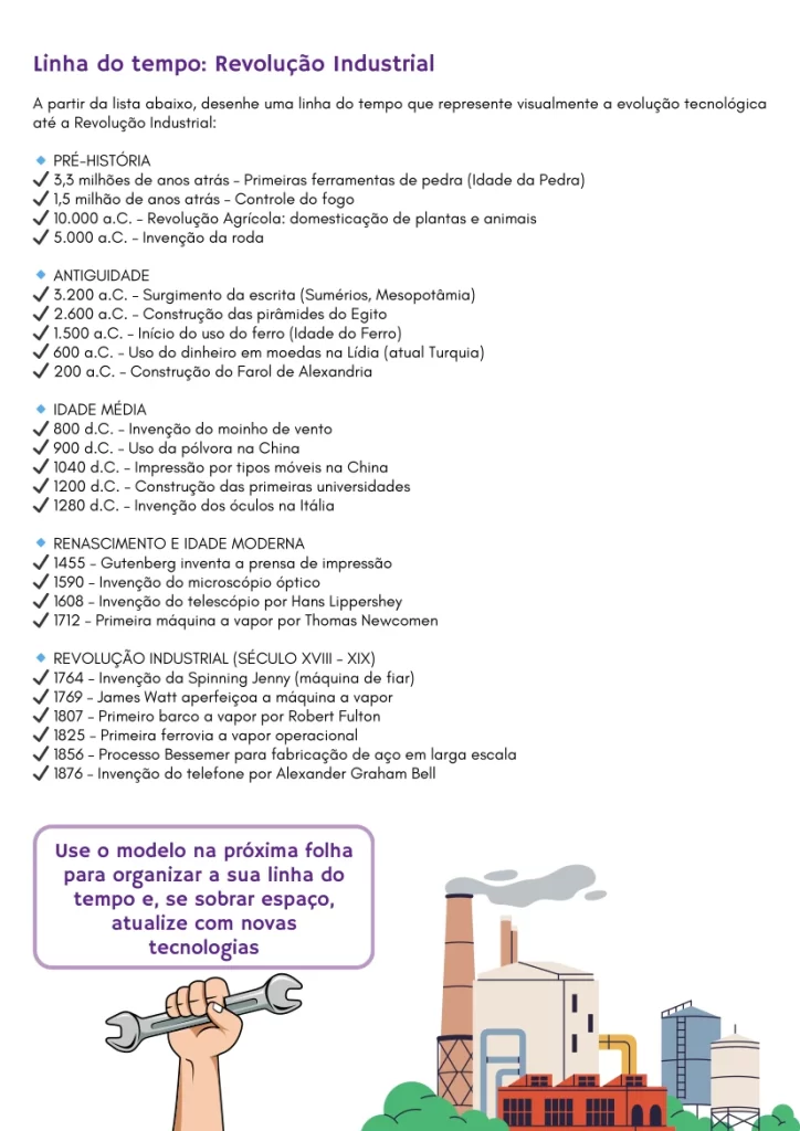 Atividade sobre Revolução Industrial página 3 EF08hi03
