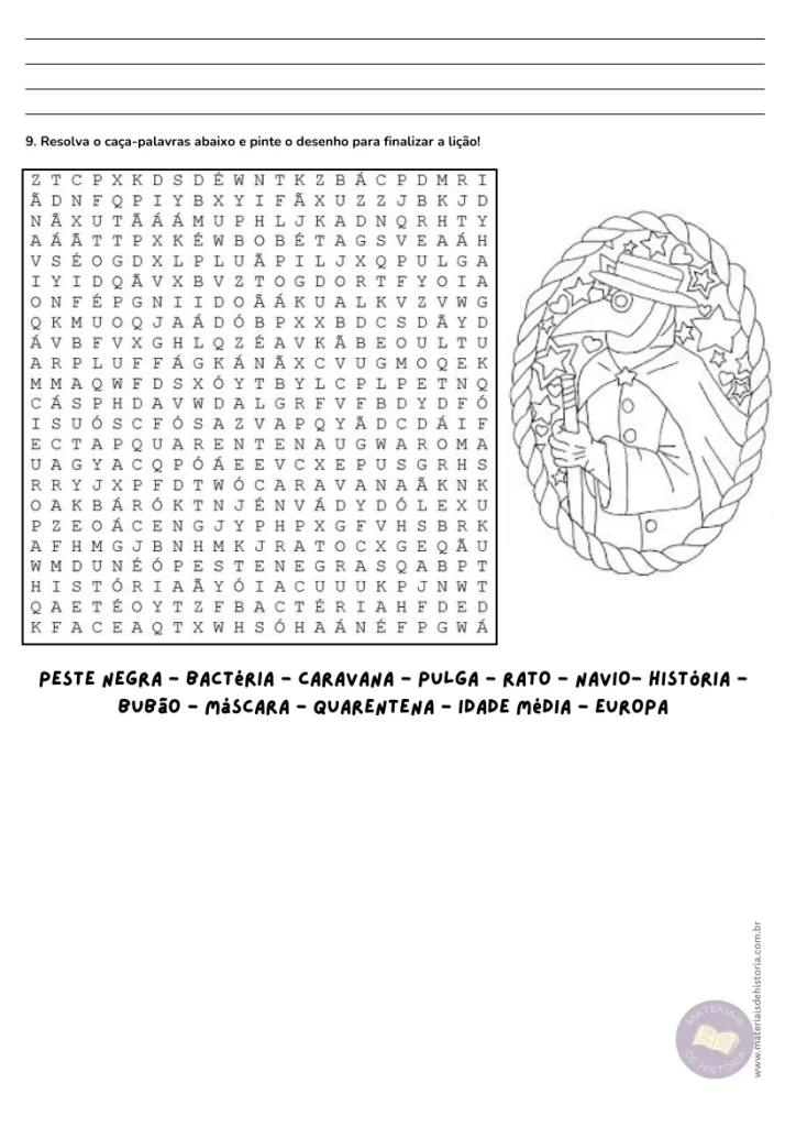 atividade peste negra idade média anos finais 6 7 ano com respostas