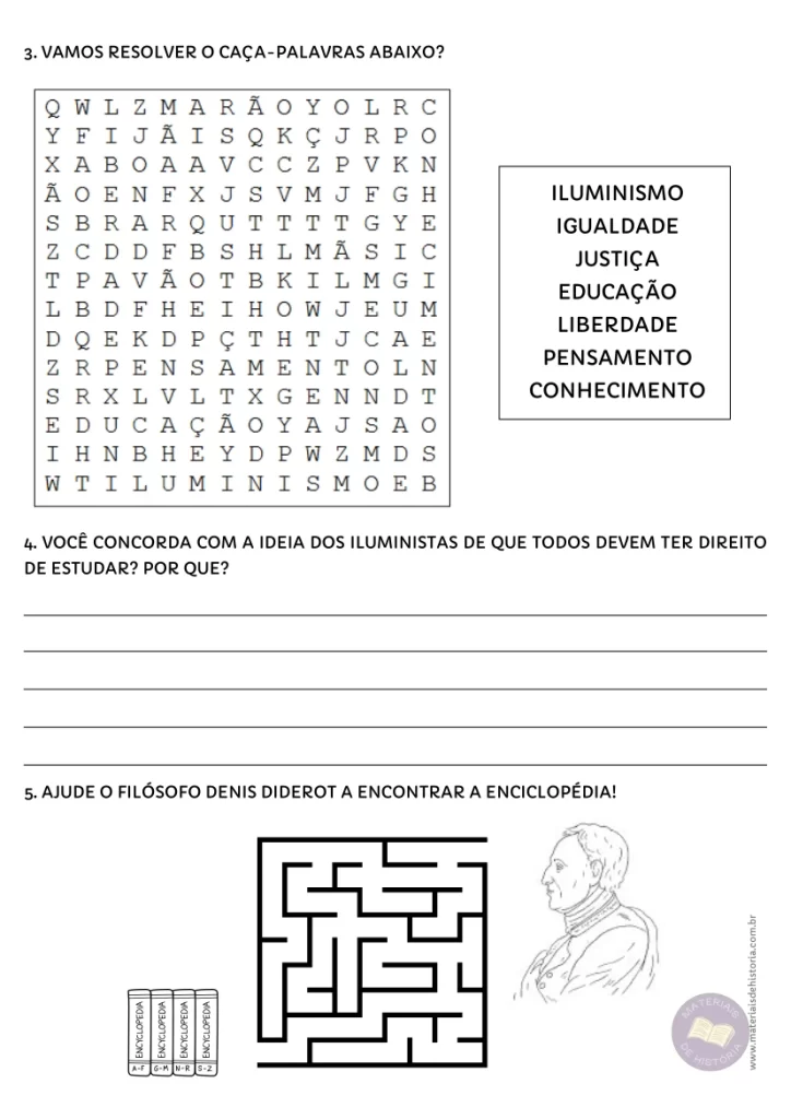 atividade adaptada de história iluminismo alunos especiais