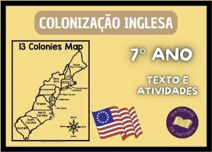 Capa da atividade sobre América Inglesa para sétimos anos.