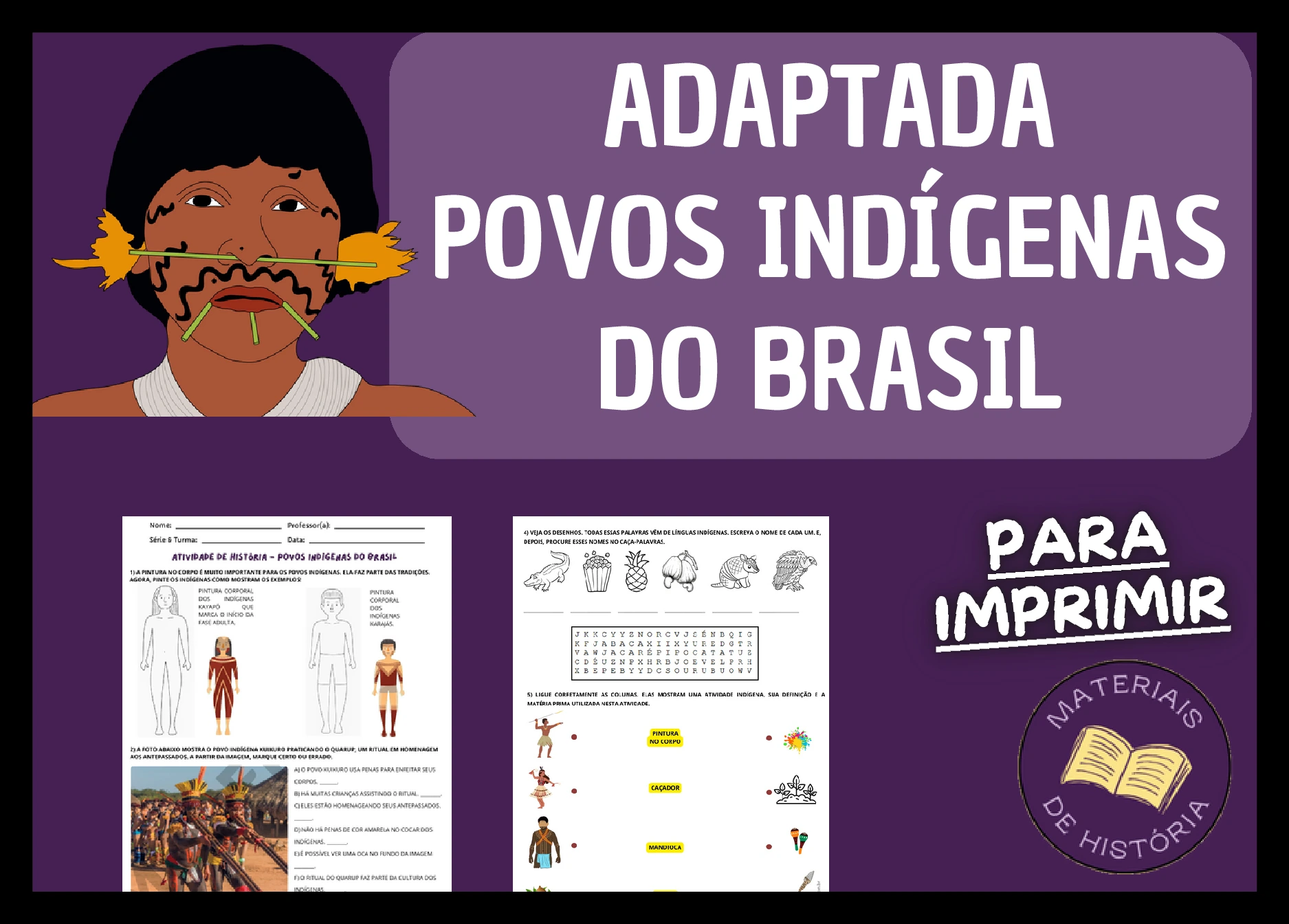 Atividade adaptada – Povos indígenas do Brasil